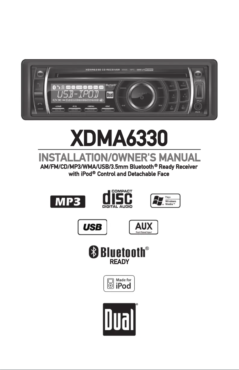 Page 1 of the manual User Manual Dual XDMA6330BT