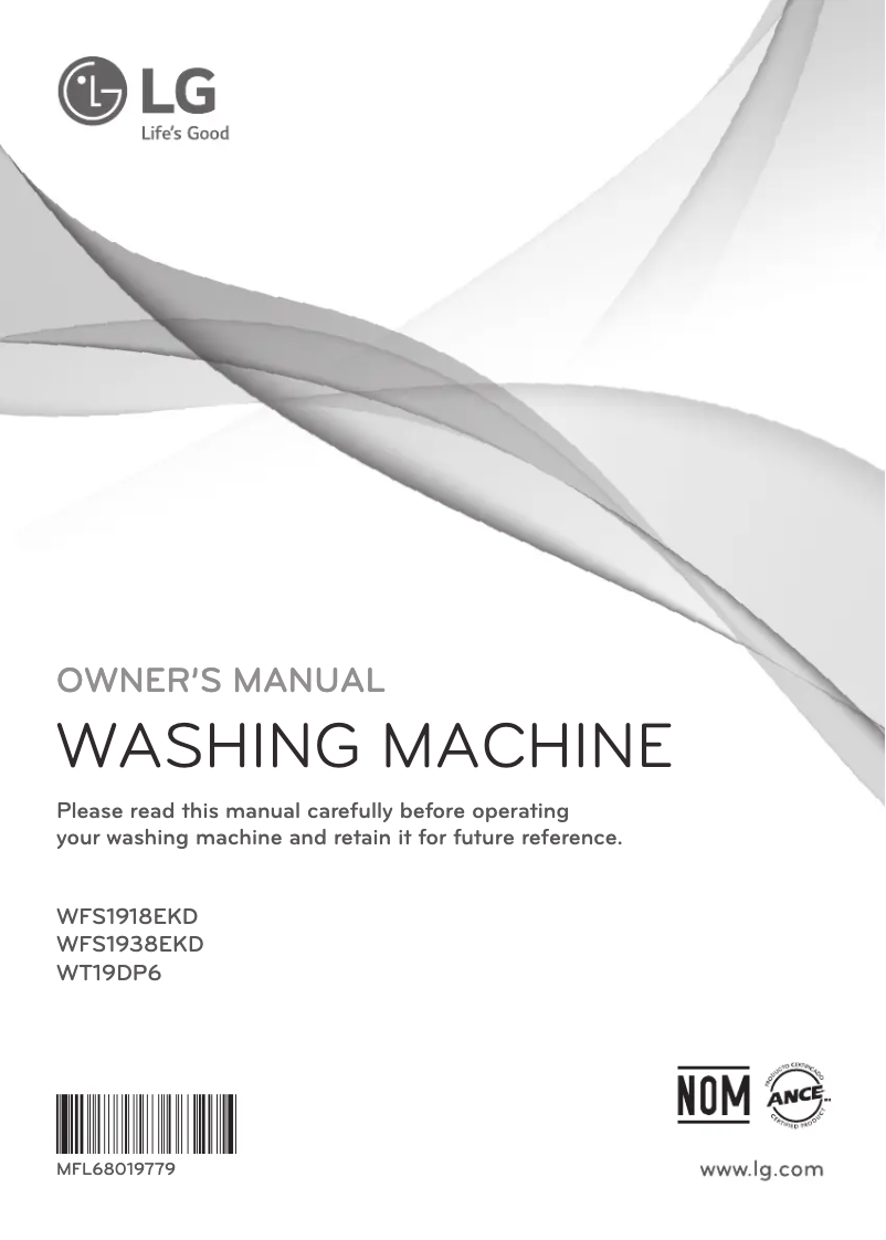 Page 1 de la notice Manuel utilisateur LG WT19DP6