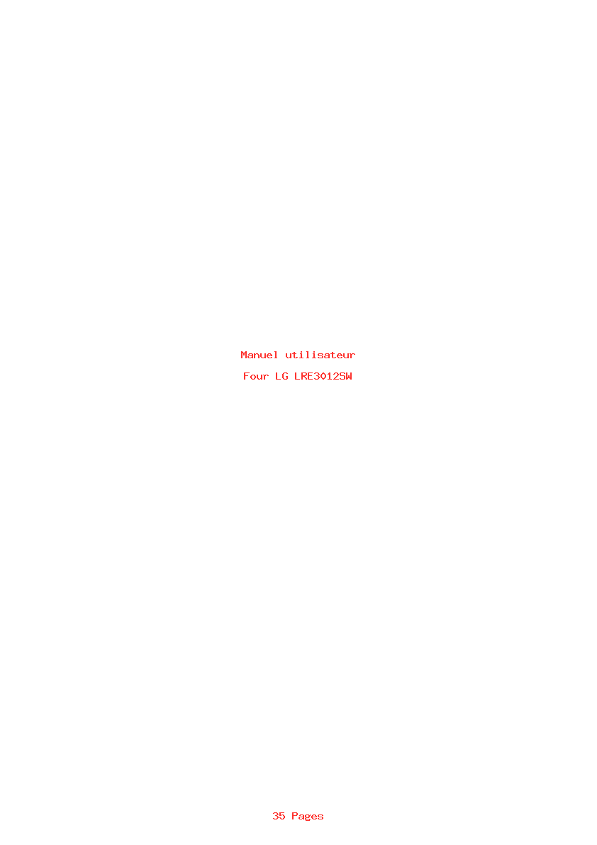 Page 1 de la notice Manuel utilisateur LG LRE3012SW