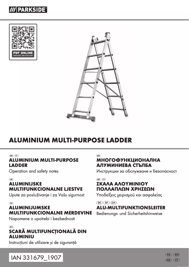Page 1 de la notice Manuel utilisateur Parkside HG01975