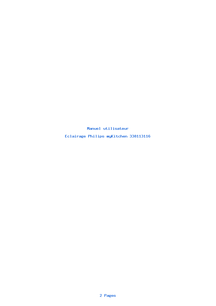 Page 1 de la notice Manuel utilisateur Philips myKitchen 338113116