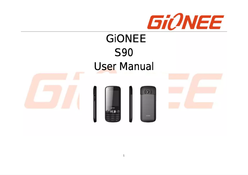 Página 1 del manual Manual de usuario Gionee S90