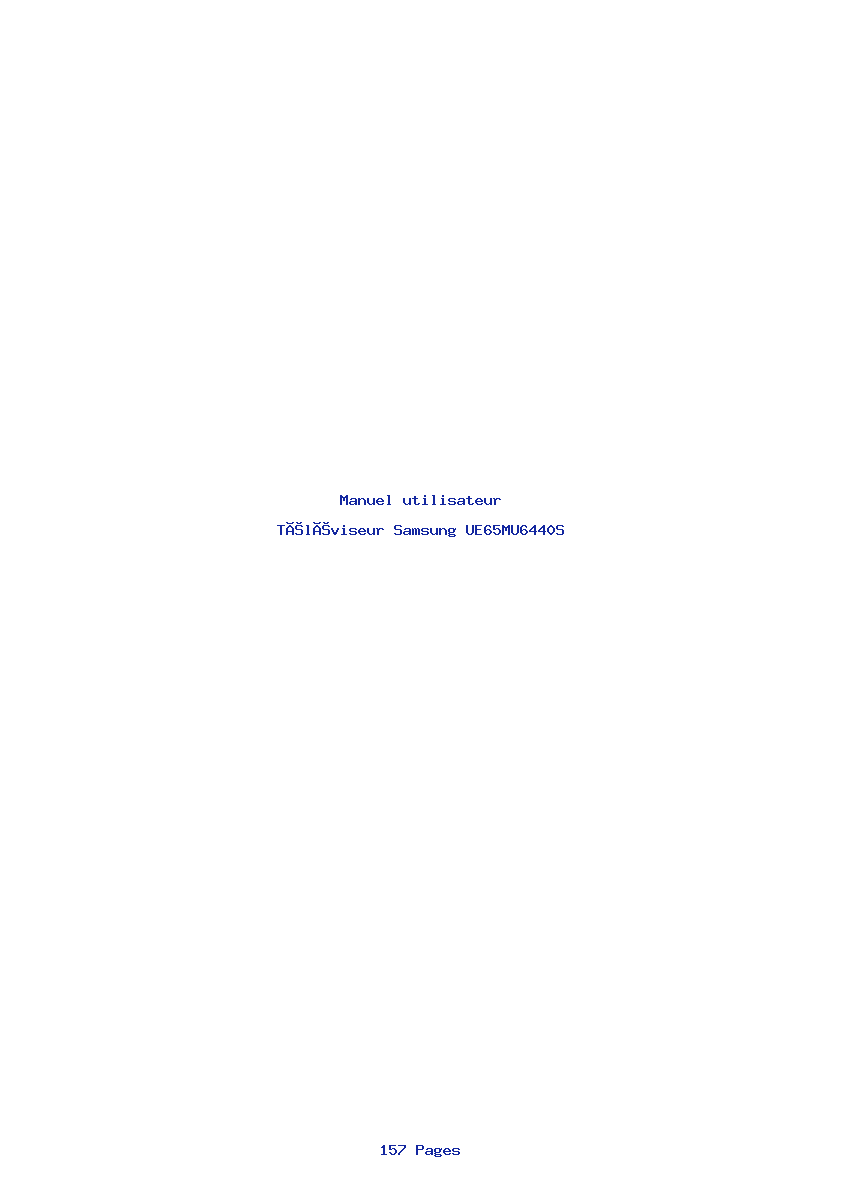 Page 1 de la notice Manuel utilisateur Samsung UE65MU6440S