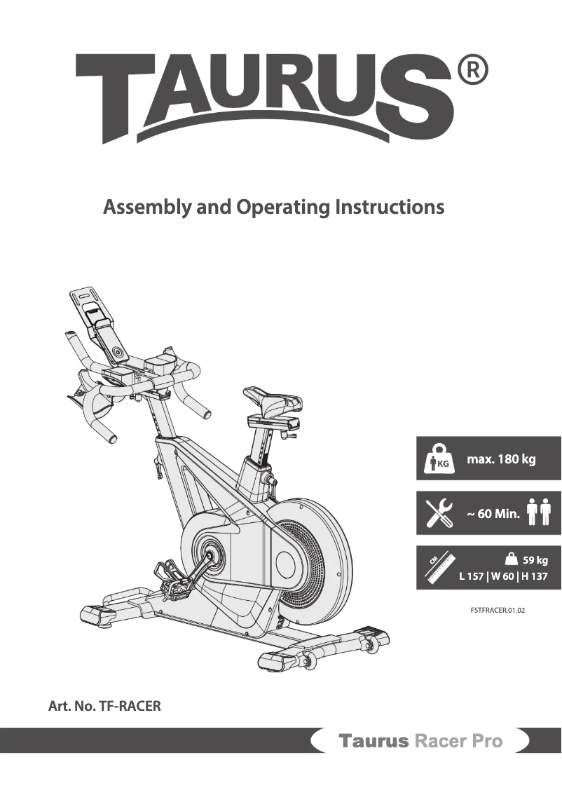 Page 1 of the manual User Manual Taurus Racer Pro