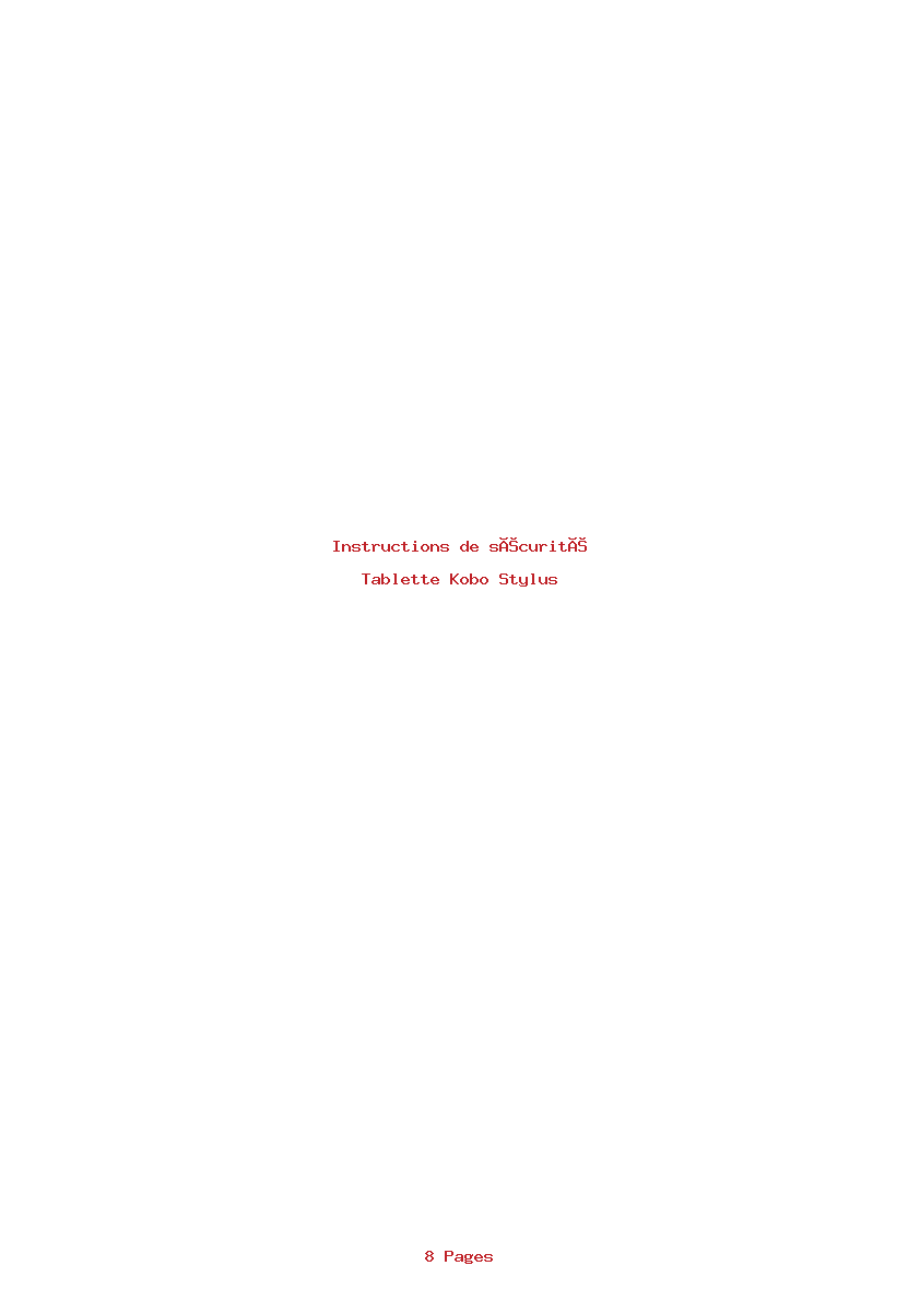 Image de la première page du manuel de l'appareil Stylus