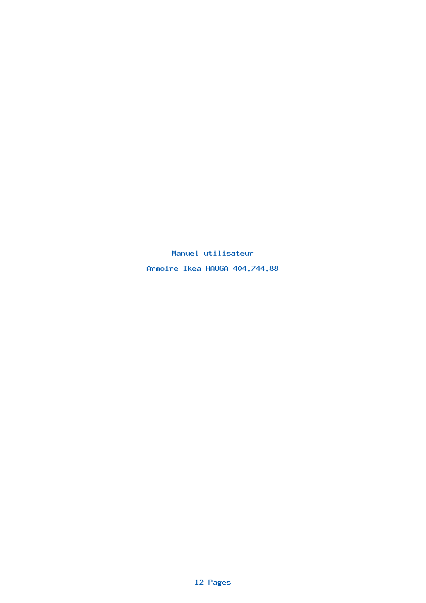 Image de la première page du manuel de l'appareil HAUGA 404.744.88
