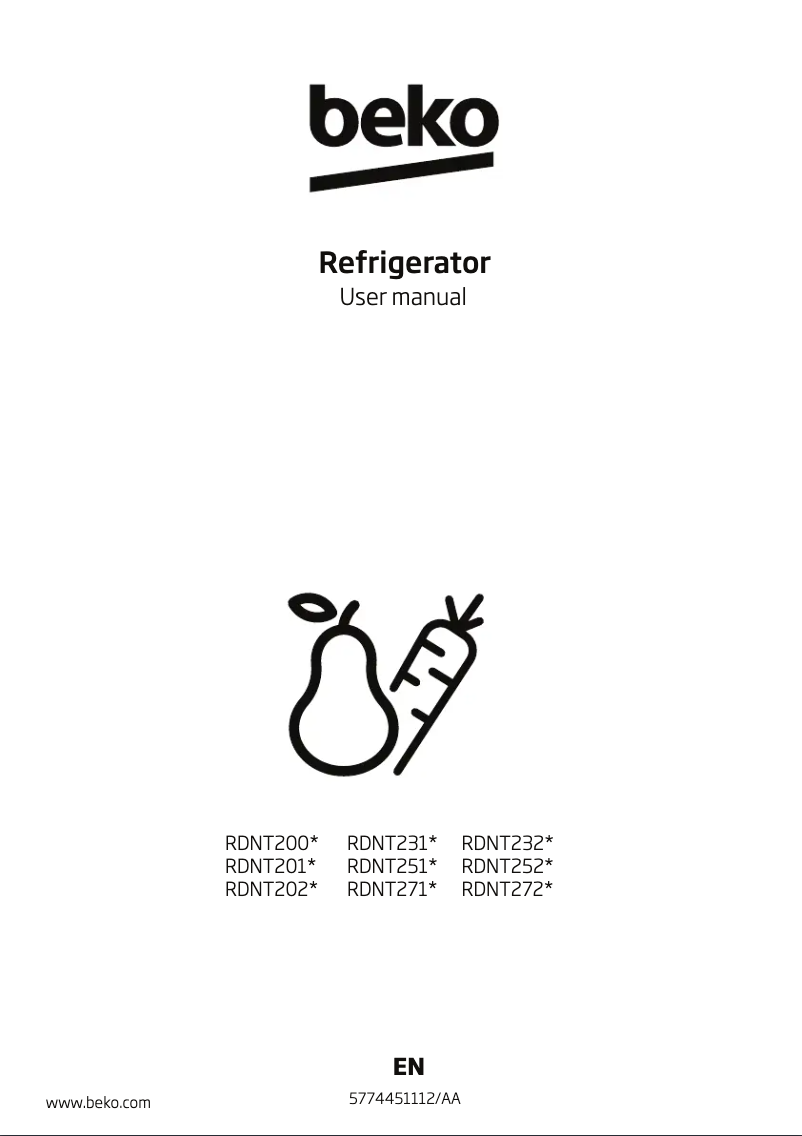 Page 1 de la notice Manuel utilisateur Beko RDNT271I50S KE
