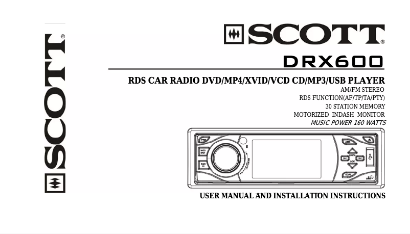 Page 1 de la notice Manuel utilisateur Scott DRX 600
