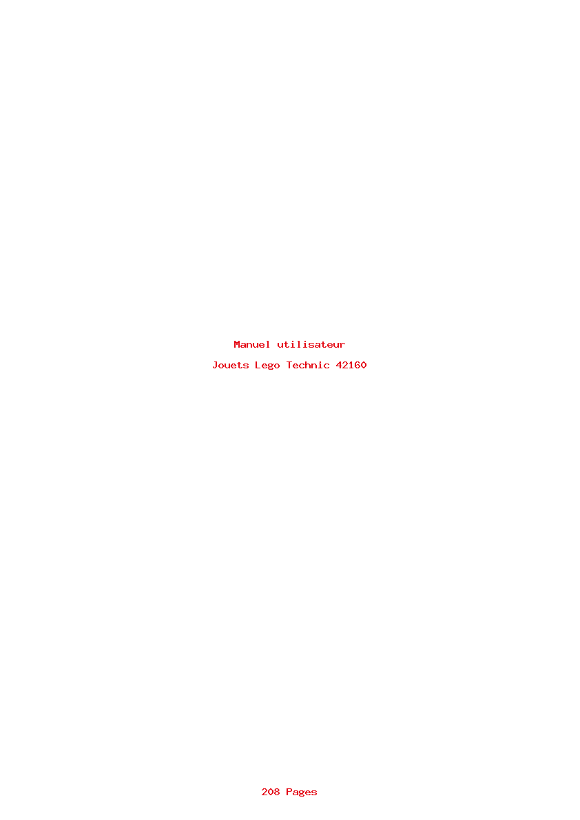 Page 1 de la notice Manuel utilisateur Lego Technic 42160
