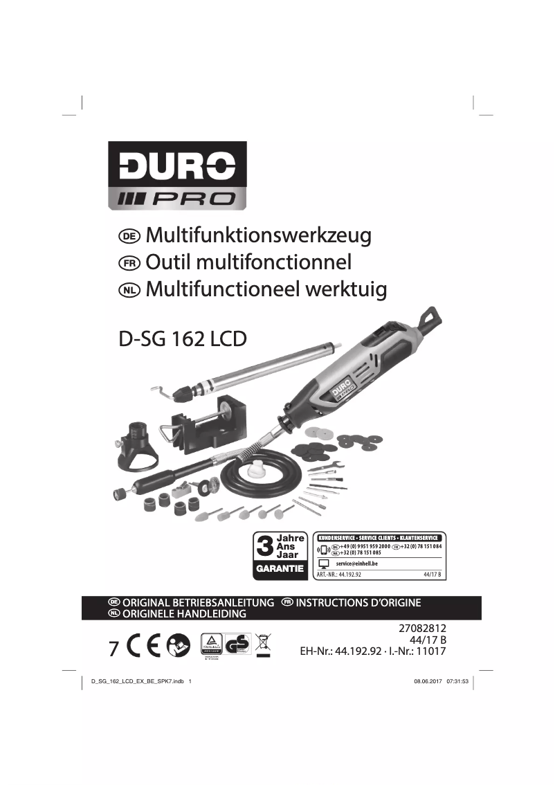 Page 1 de la notice Manuel utilisateur DURO D-SG 162 LCD