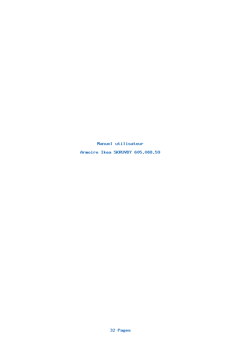 Page 1 de la notice Manuel utilisateur Ikea SKRUVBY 605.088.59