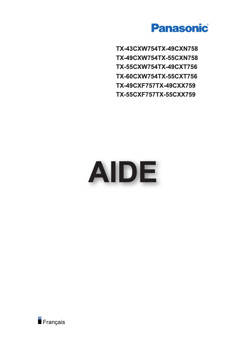 Page 1 of the manual User Manual Panasonic TX-43CXW754