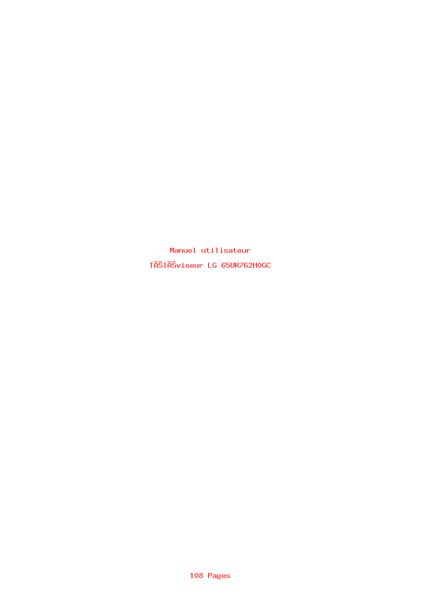 Page 1 de la notice Manuel utilisateur LG 65UR762H0GC