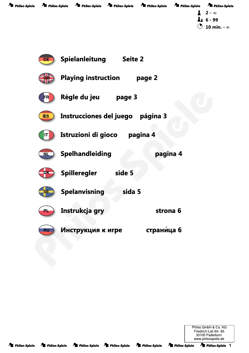 Page 1 de la notice Manuel utilisateur Philos Shut The Box mini