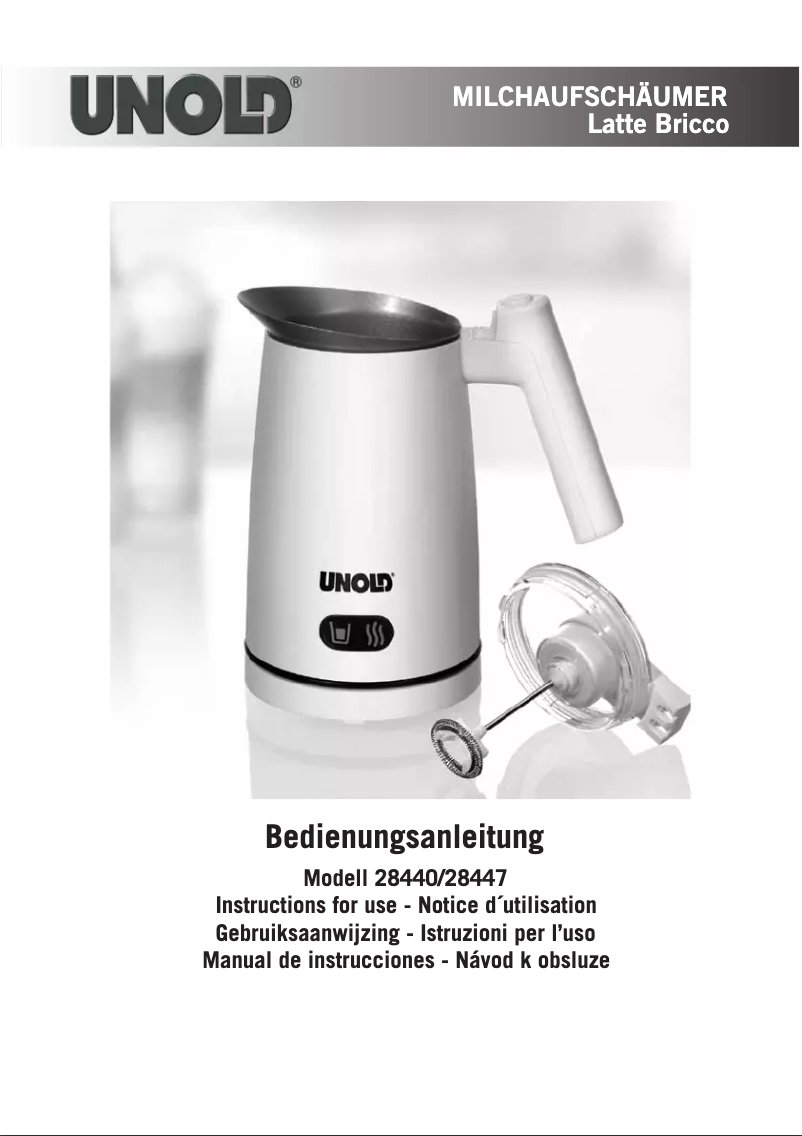 Page 1 de la notice Manuel utilisateur Unold Latte Bricco 28440