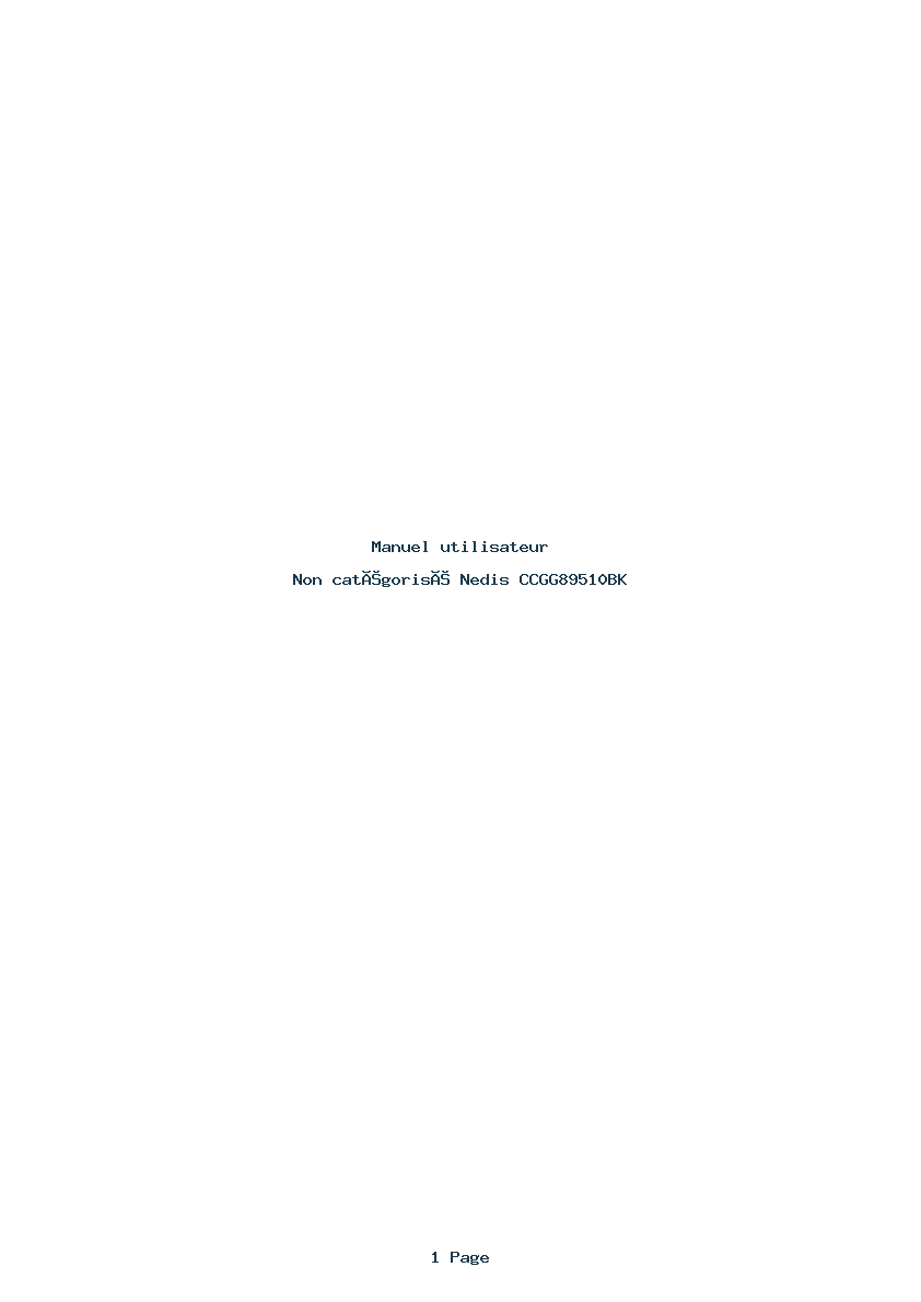 Page 1 de la notice Manuel utilisateur Nedis CCGG89510BK