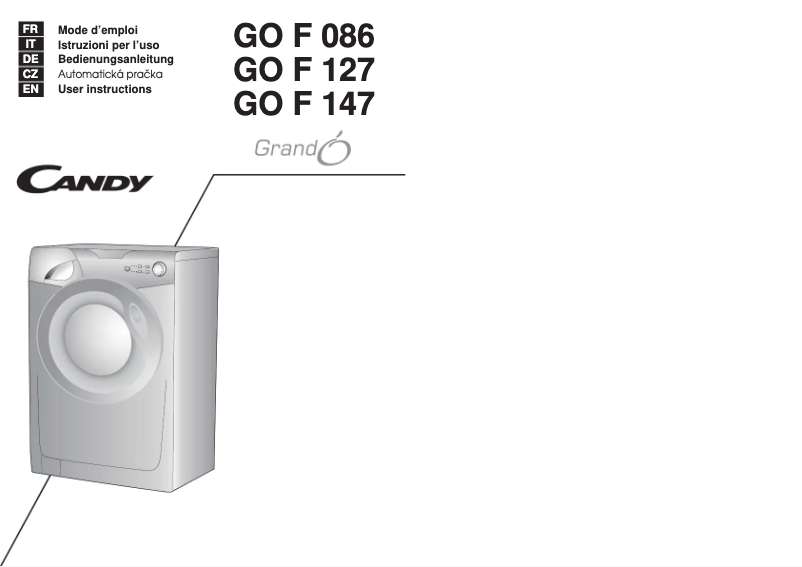Página 1 del manual Manual de usuario Candy GO F 147