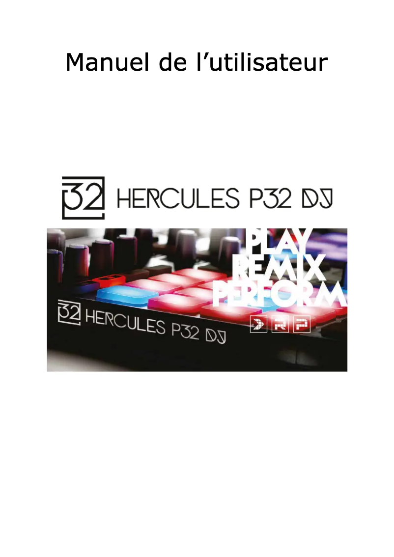 Page 1 de la notice Manuel utilisateur Hercules P32 DJ