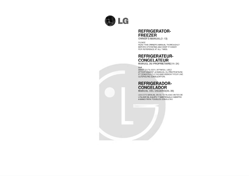 Page 1 de la notice Manuel utilisateur LG GR-712DVQF