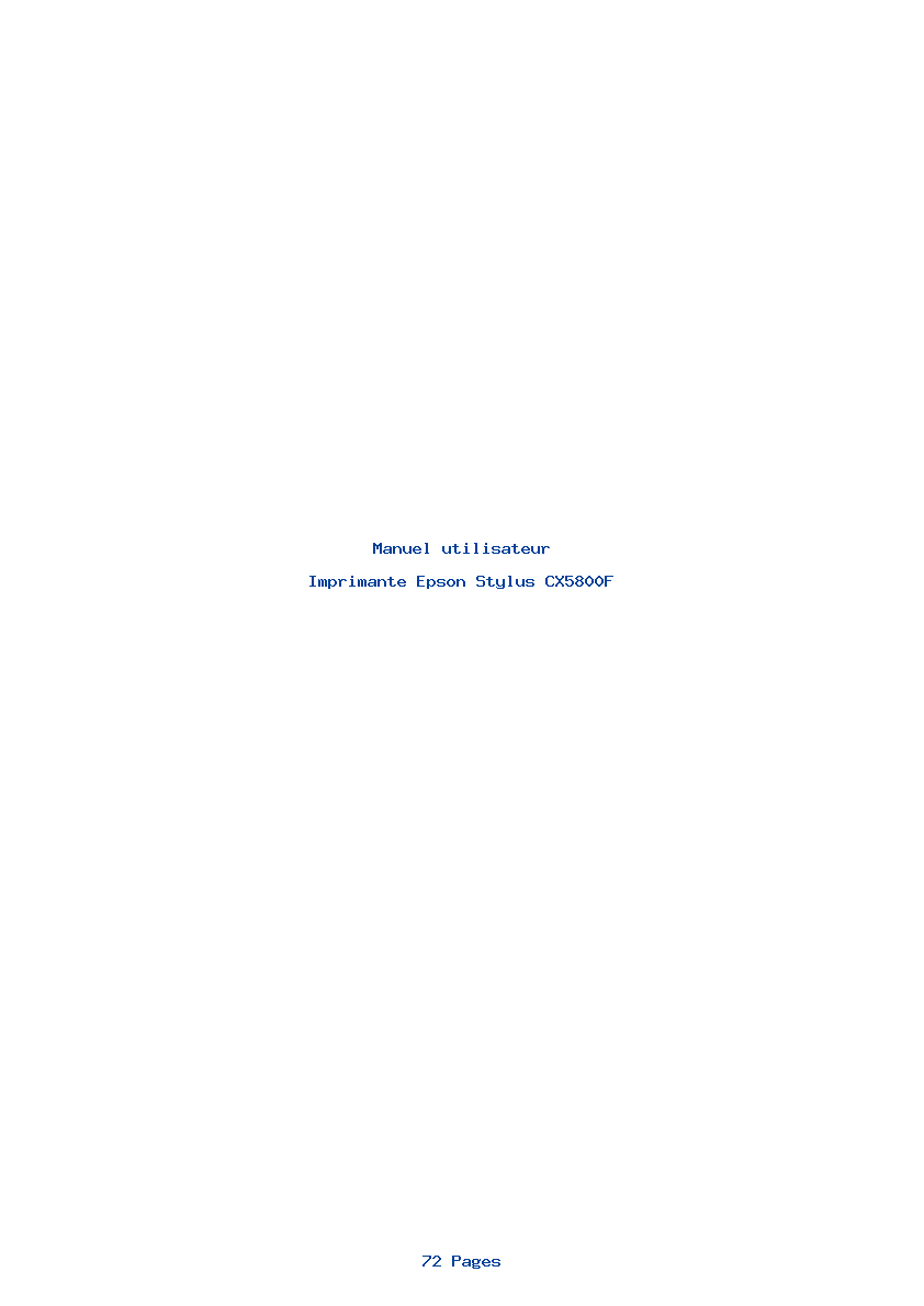 Page 1 de la notice Manuel utilisateur Epson Stylus CX5800F