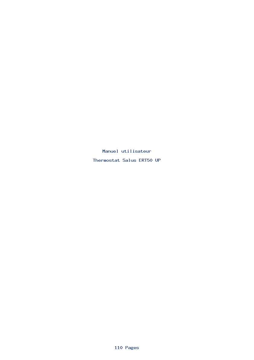Page 1 de la notice Manuel utilisateur Salus ERT50 UP