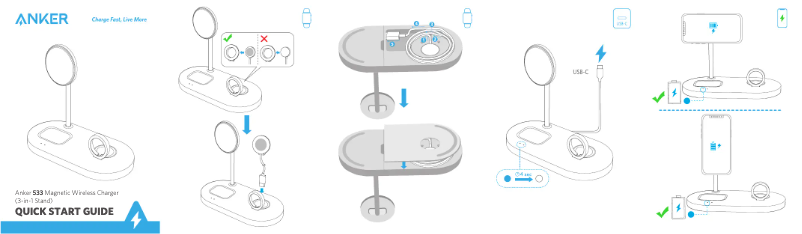 Page 1 de la notice Guide de démarrage rapide Anker 533 Wireless Charger