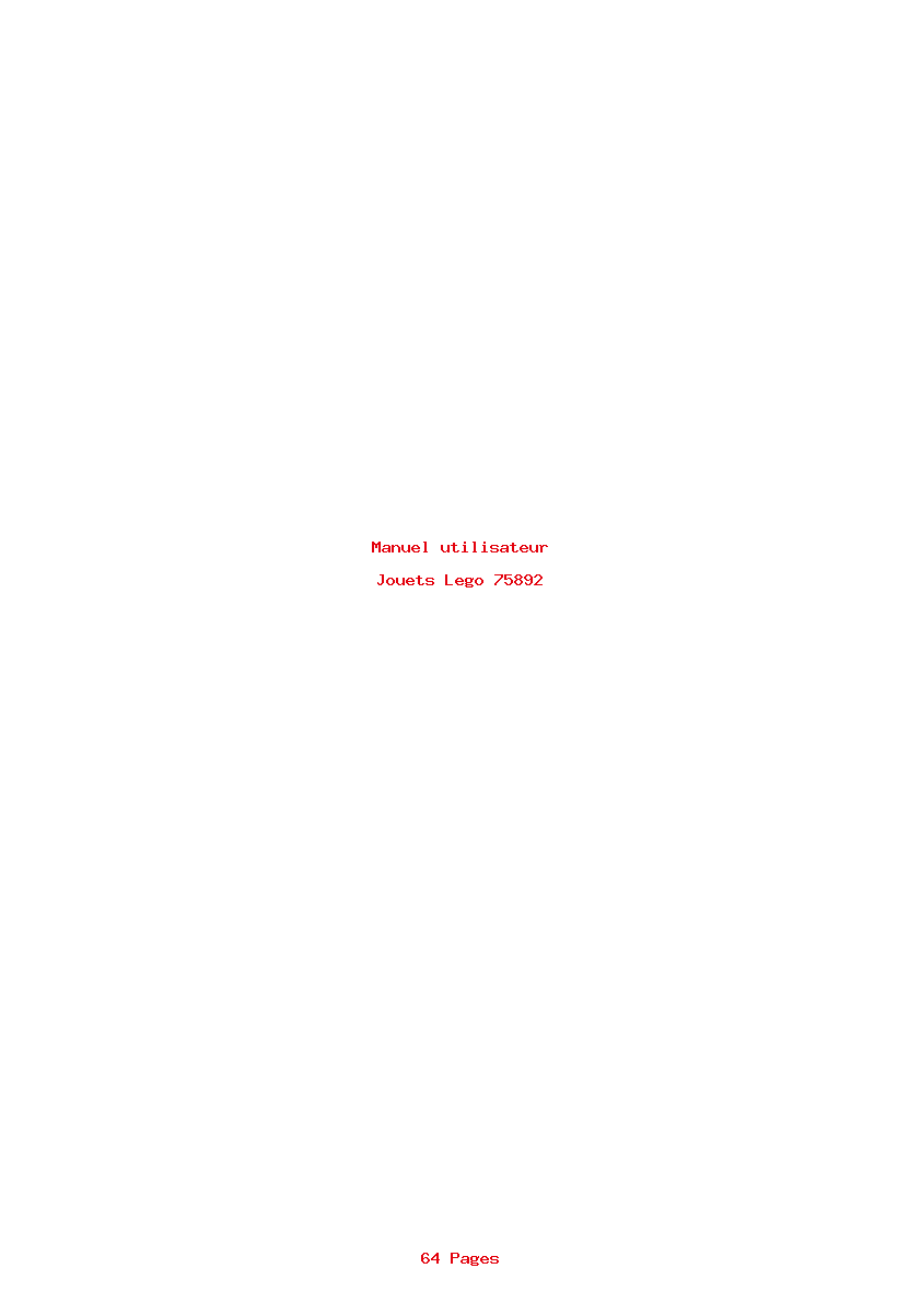 Page 1 de la notice Manuel utilisateur Lego 75892