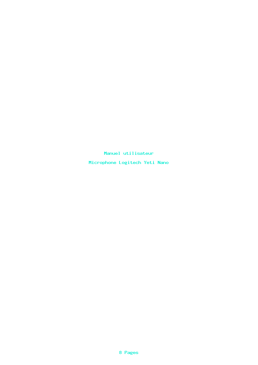 Page 1 de la notice Manuel utilisateur Logitech Yeti Nano