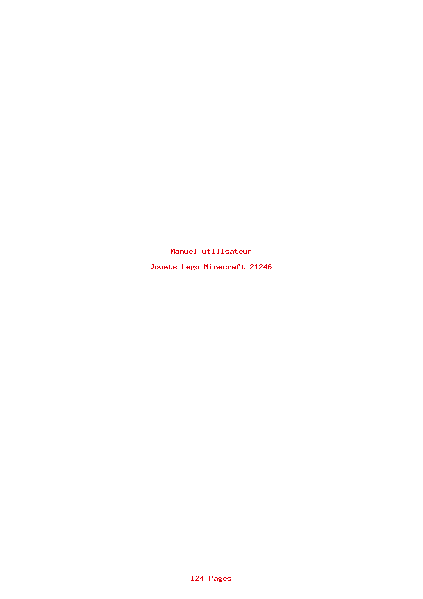 Page 1 de la notice Manuel utilisateur Lego Minecraft 21246