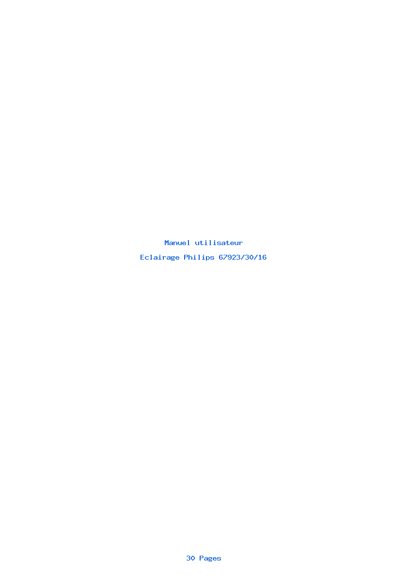 Page 1 de la notice Manuel utilisateur Philips 67923/30/16