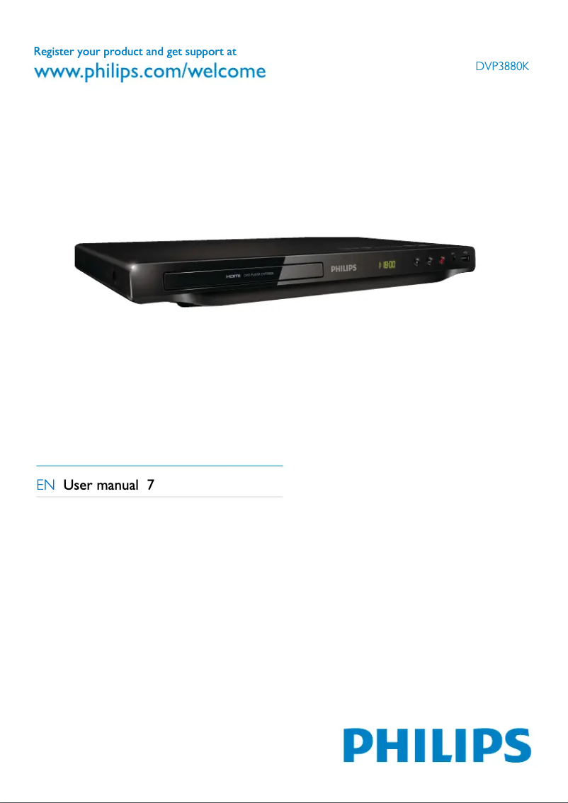 Page n°1 - Manuel utilisateur Philips DVP3880KX