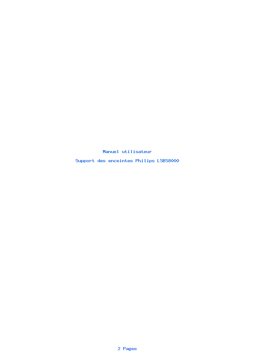 Page 1 de la notice Manuel utilisateur Philips LSBS8000