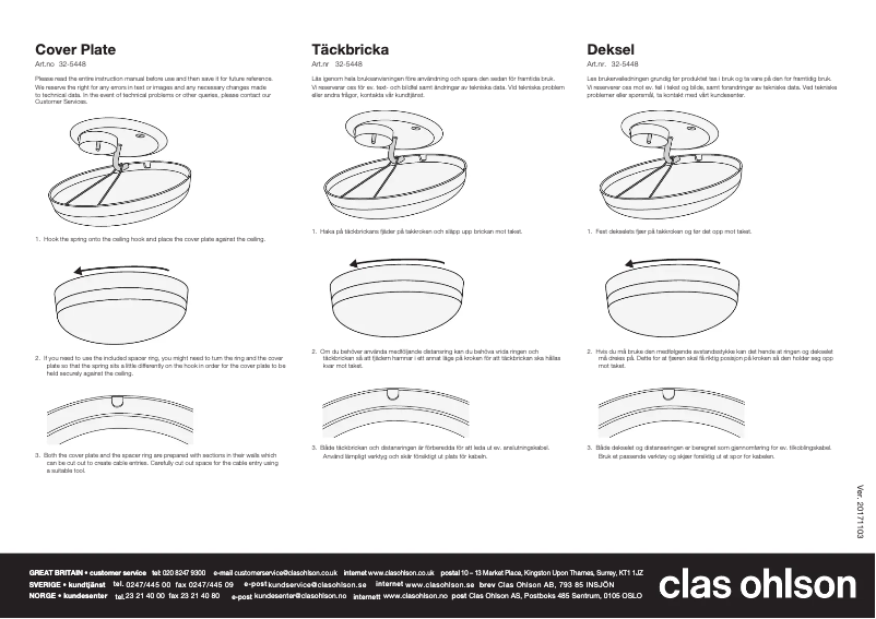 Page 1 de la notice Manuel utilisateur Clas Ohlson 32-5448