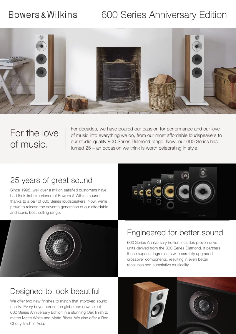 Page 1 de la notice Fiche technique Bowers & Wilkins 607 S2