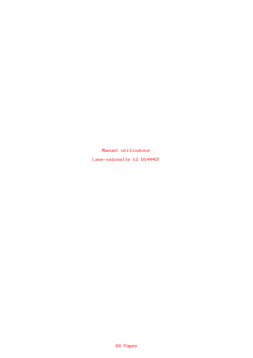 Page 1 de la notice Manuel utilisateur LG D1444CF