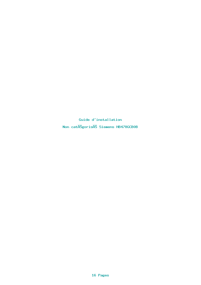Page 1 de la notice Guide d'installation Siemens HB478GCB0B