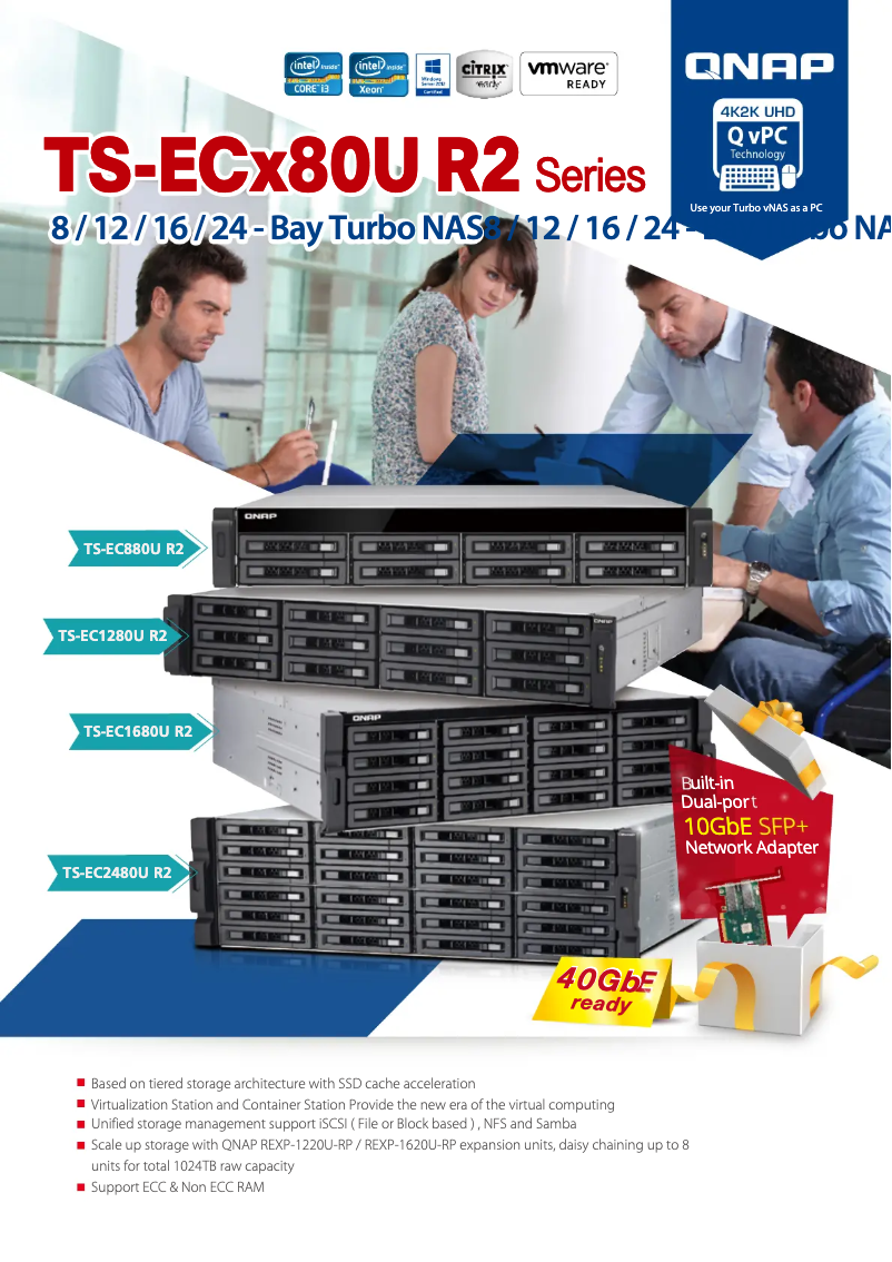 Page 1 de la notice Fiche technique QNAP TS-EC2480U R2