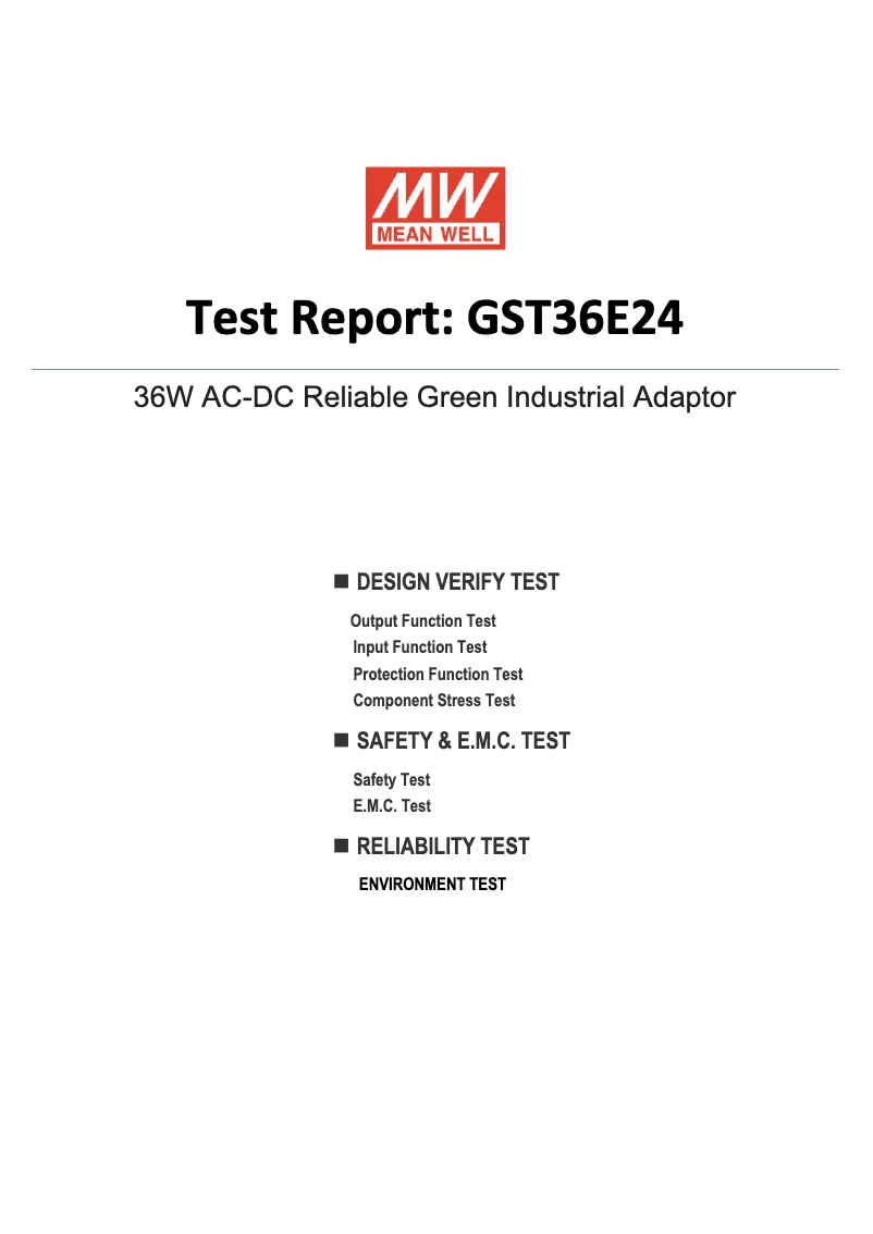 Página 1 del manual Ficha técnica Mean Well GST36E24-P1J