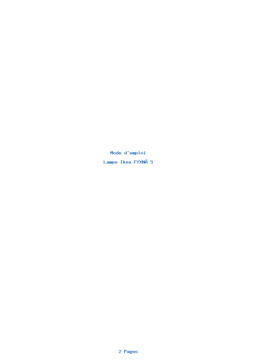 Page 1 de la notice Mode d'emploi Ikea FYXNÄS