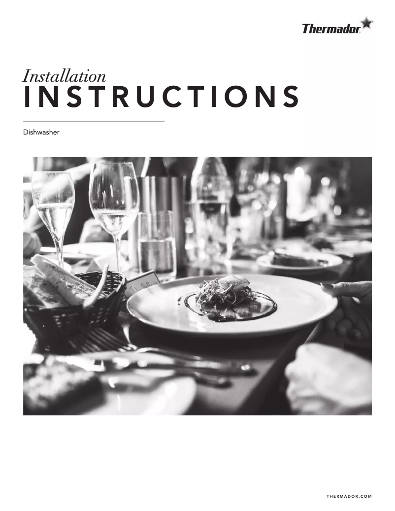 Page 1 de la notice Guide d'installation Thermador DWHD650WFP