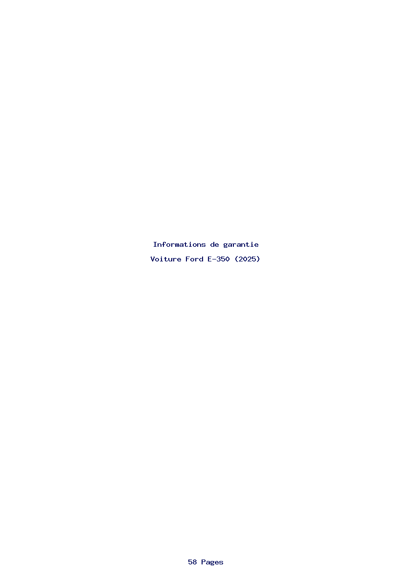 Page 1 de la notice Informations de garantie Ford E-350 (2025)
