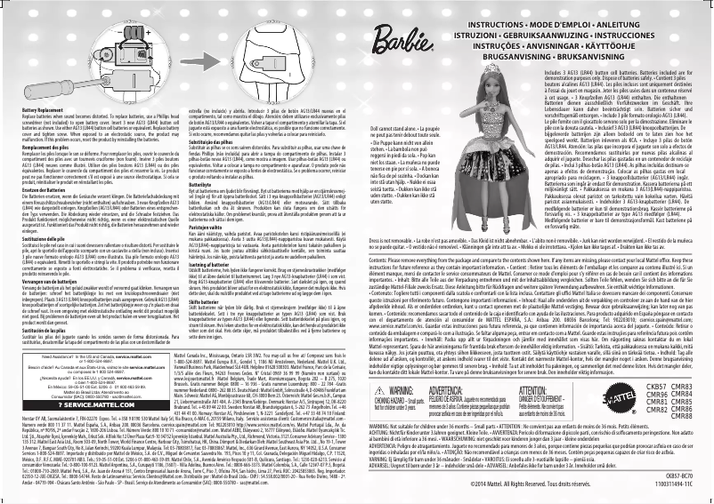 Page 1 de la notice Manuel utilisateur Mattel Barbie Rock 'n Royals Courtney Doll