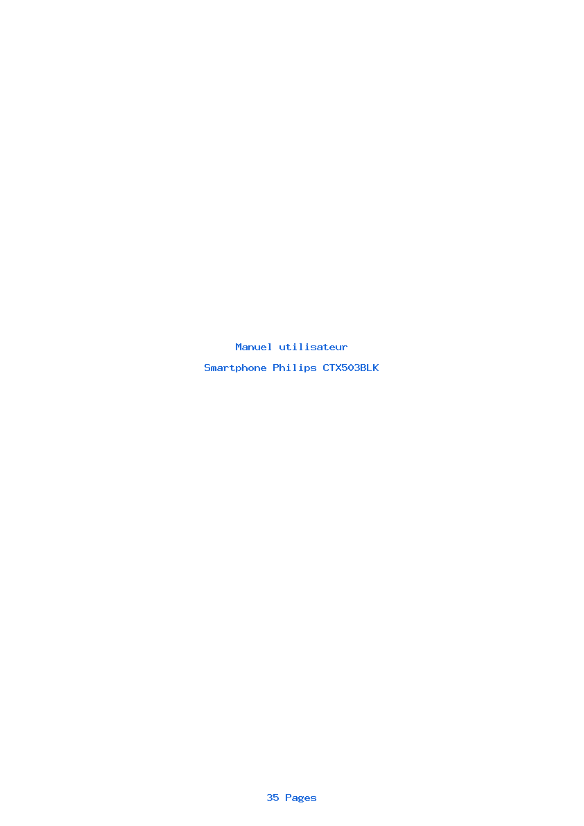 Page 1 de la notice Manuel utilisateur Philips CTX503BLK