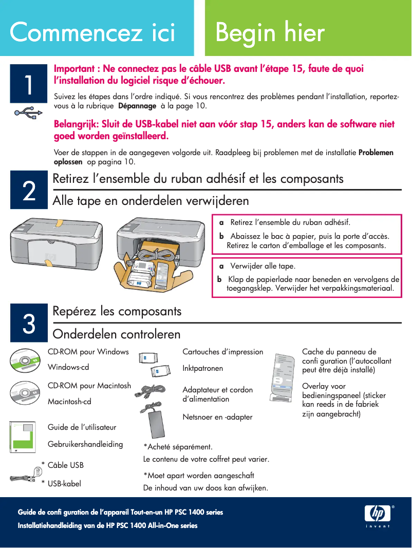Page 1 de la notice Manuel utilisateur HP PSC 1470