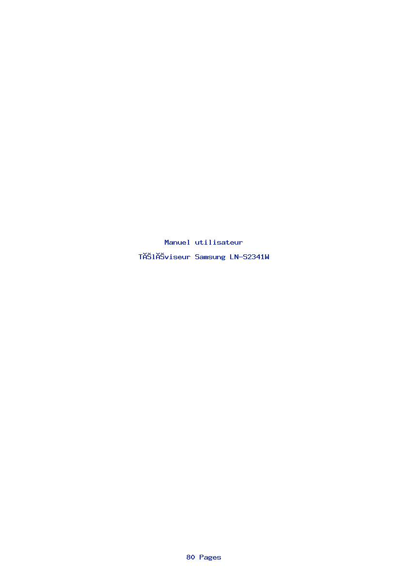 Page 1 de la notice Manuel utilisateur Samsung LN-S2341W