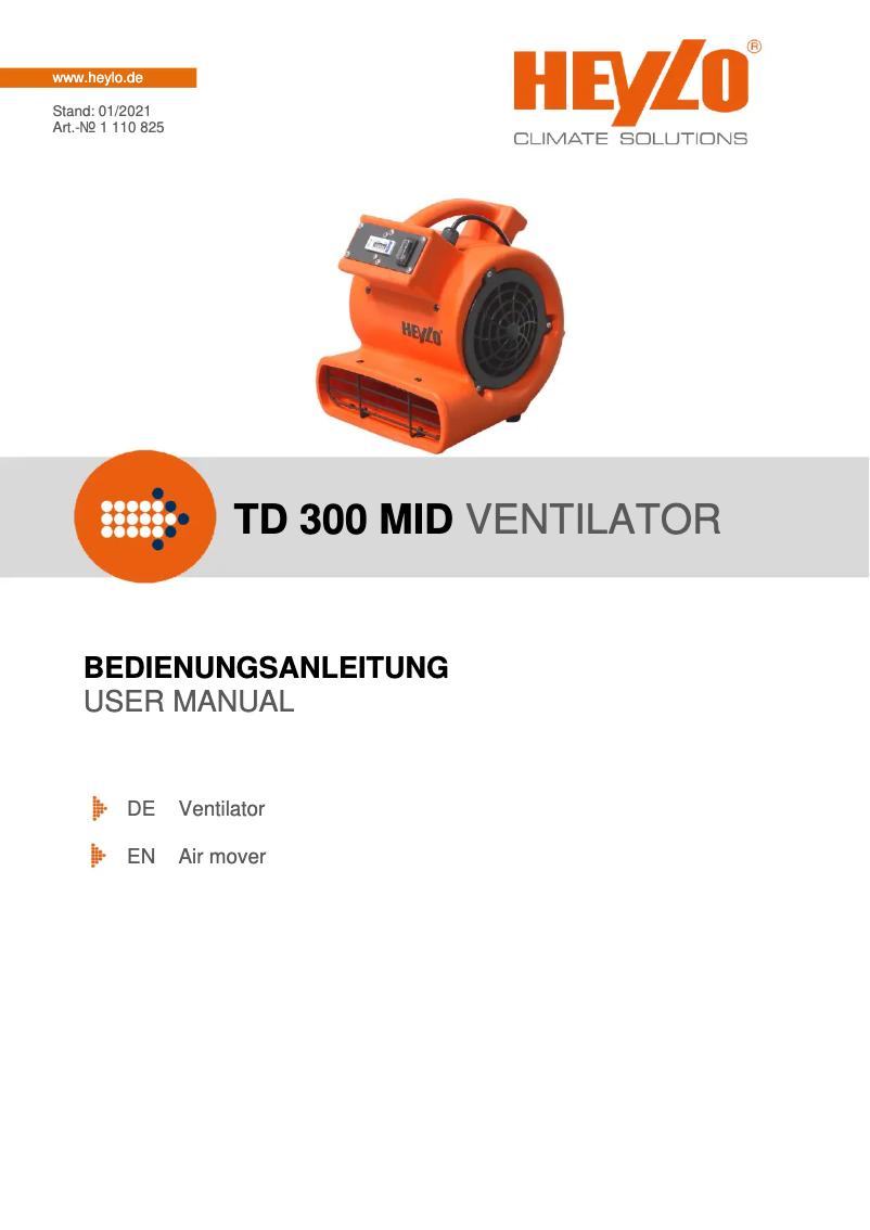 Página 1 del manual Manual de usuario Heylo TD 300