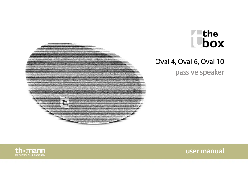 Page 1 of the manual User Manual The Box Oval 6