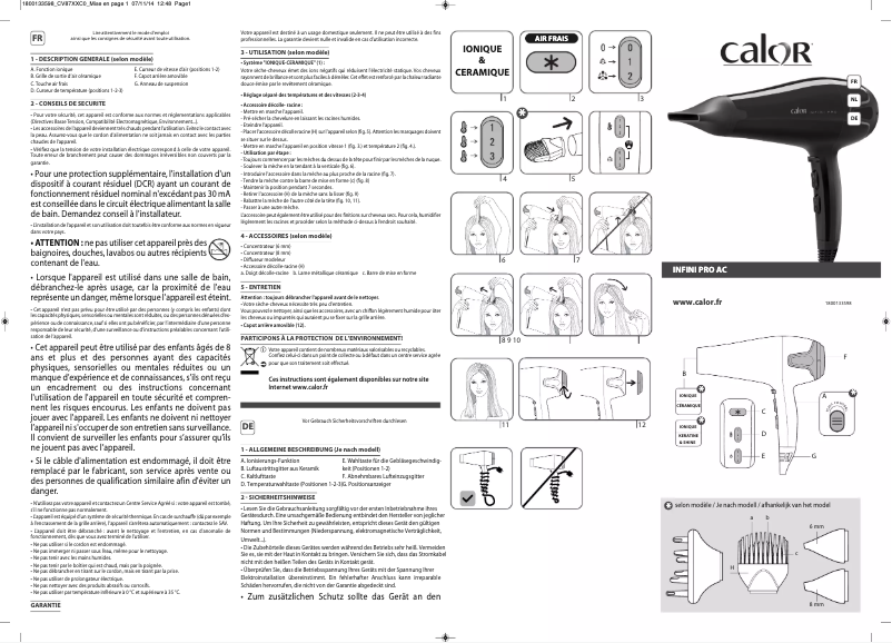 Página 1 del manual Manual de usuario Calor Infinite Pro Elite CV8732C0