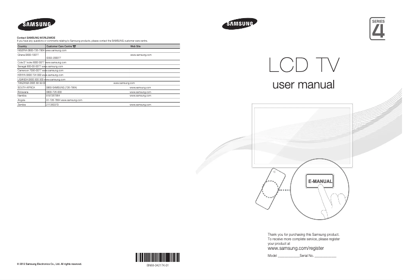 Página 1 del manual Guía de inicio rápido Samsung LE32E420E2W