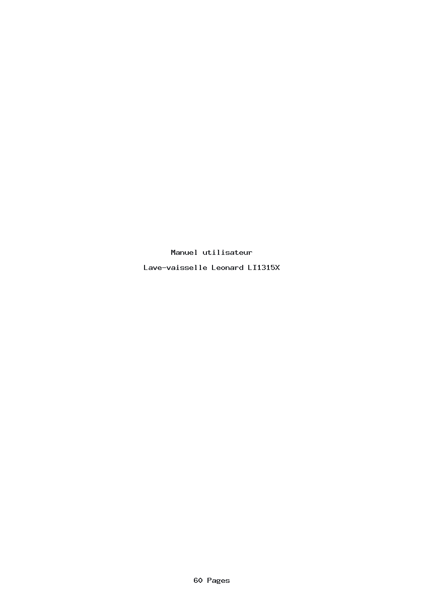 Page 1 de la notice Manuel utilisateur Leonard LI1315X